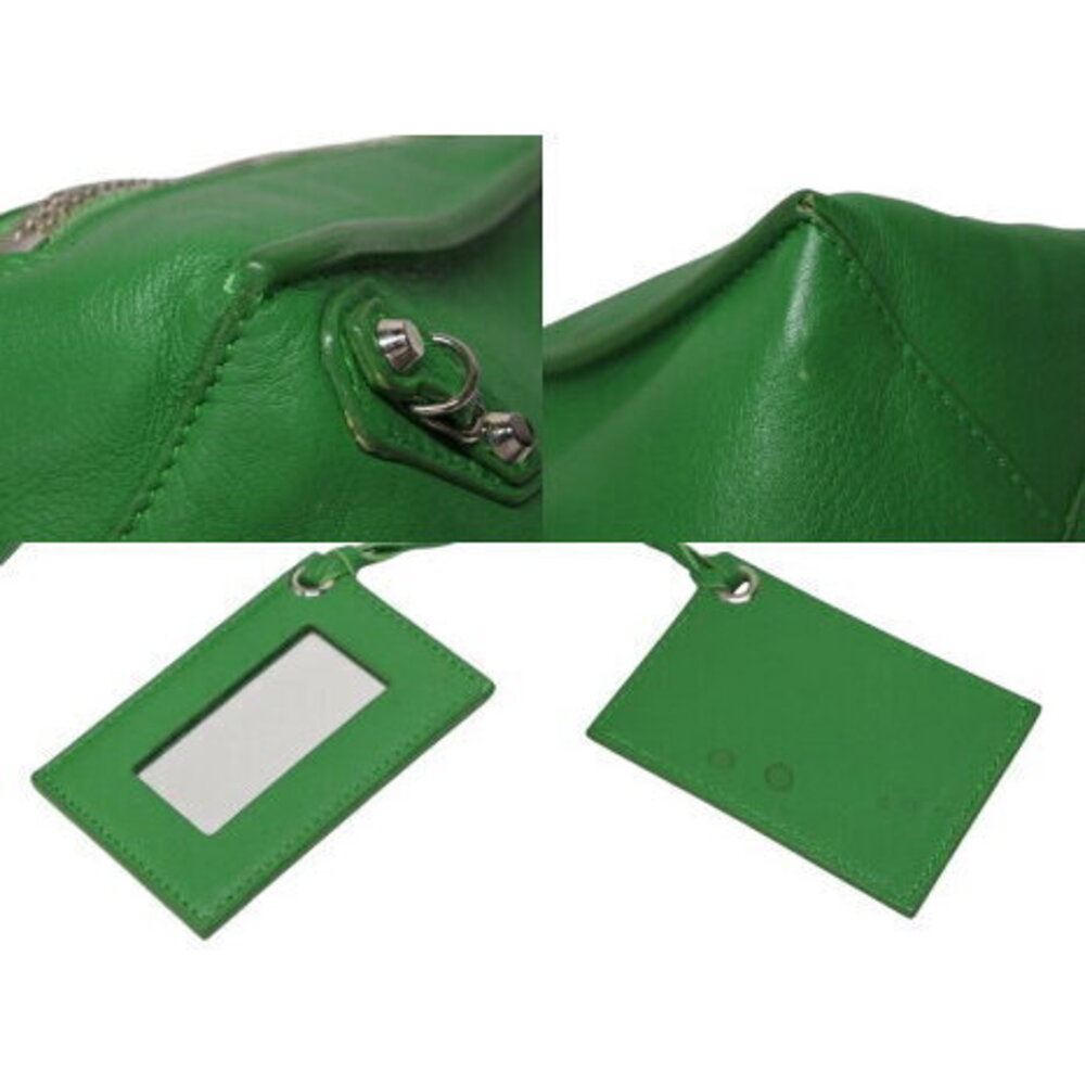 BALENCIAGA Paper Handbag Green Leather - Picture 8 of 8